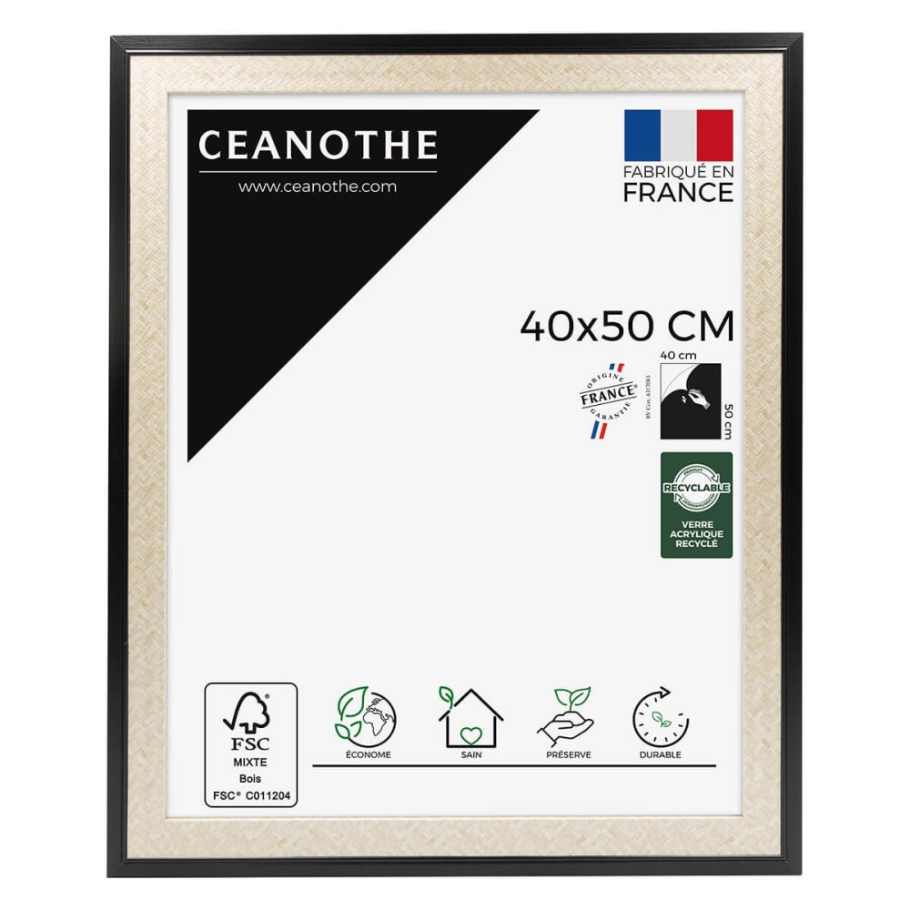 Cadre photo noir 40x50 cm résine recyclée