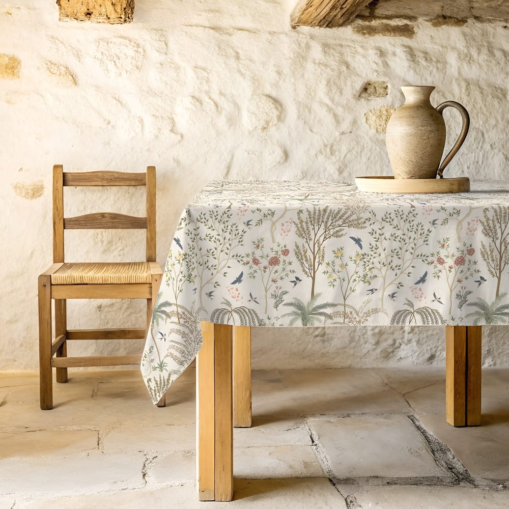 Muare Home Tischdecke mit Stoffgefühl 100% Bio-Baumwolle mehrfarbig 300x155 cm - Baumwolle