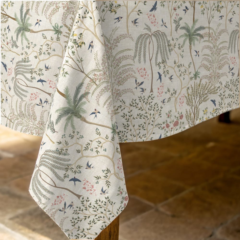 Tischdecke mit Stoffgefühl 100% Bio-Baumwolle mehrfarbig 300x155