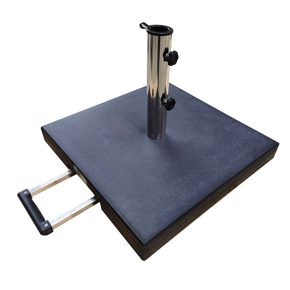 Pied de parasol carré en granite gris