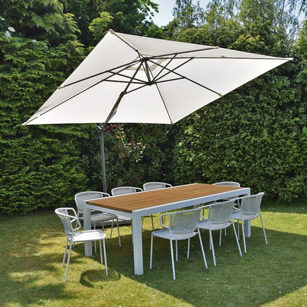 Parasol déporté écru 3x3 m