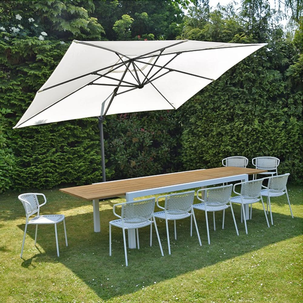 Parasol déporté écru 4x3 m