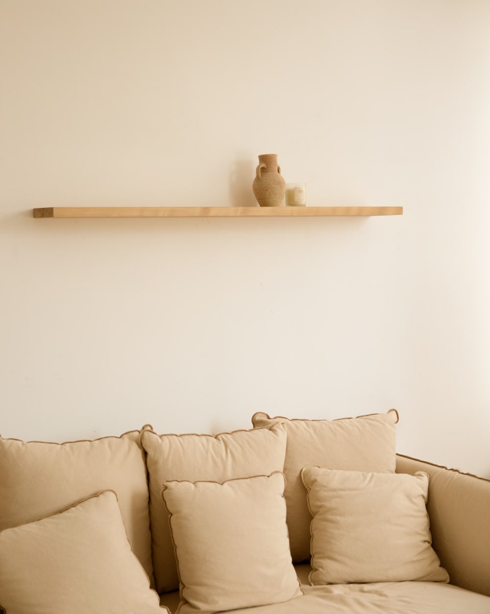 Pack 3 estanterías de madera maciza flotante tono medio 140x3,2cm - Maisons du Monde