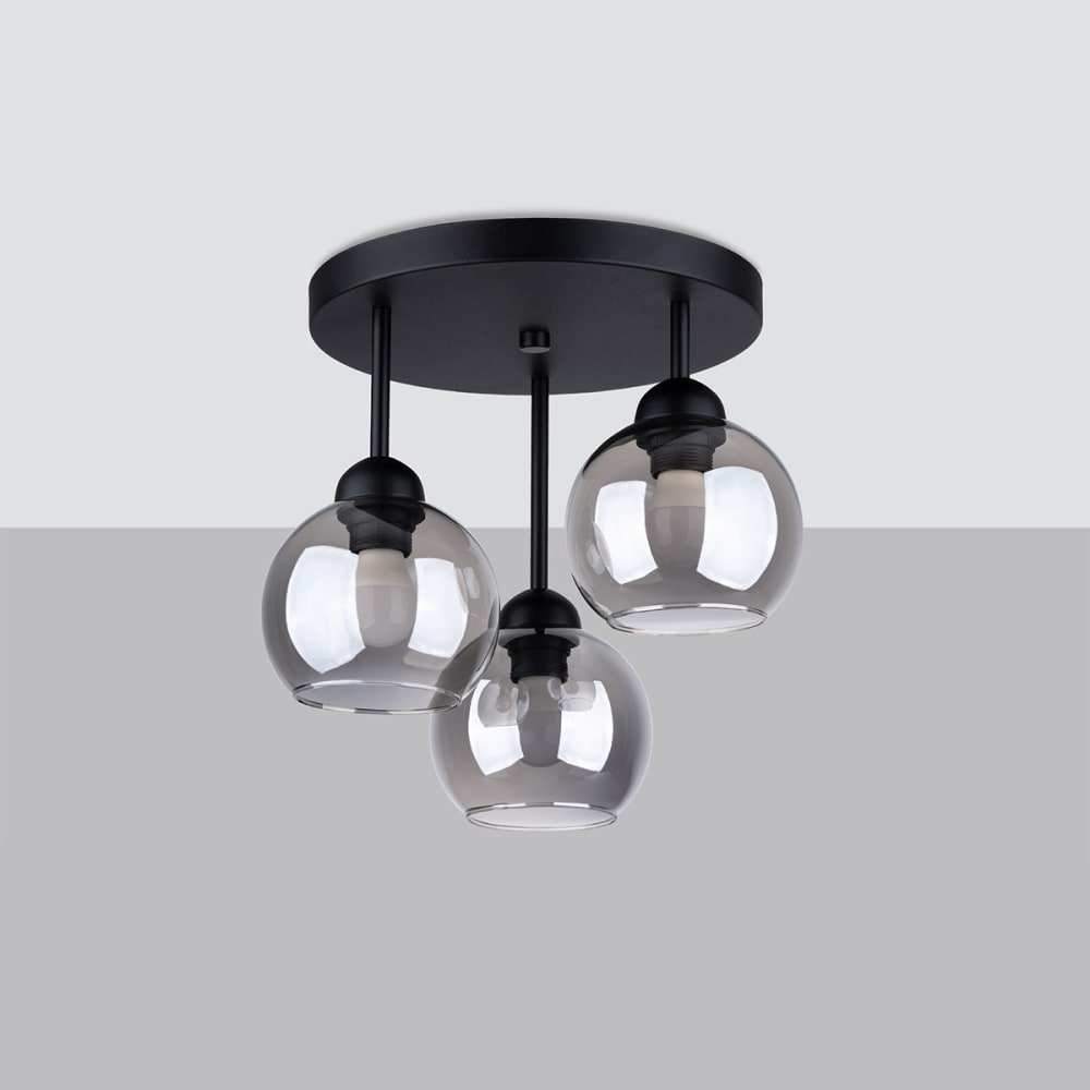 Suspension ronde en métal, noir L: 35cm — vue 3