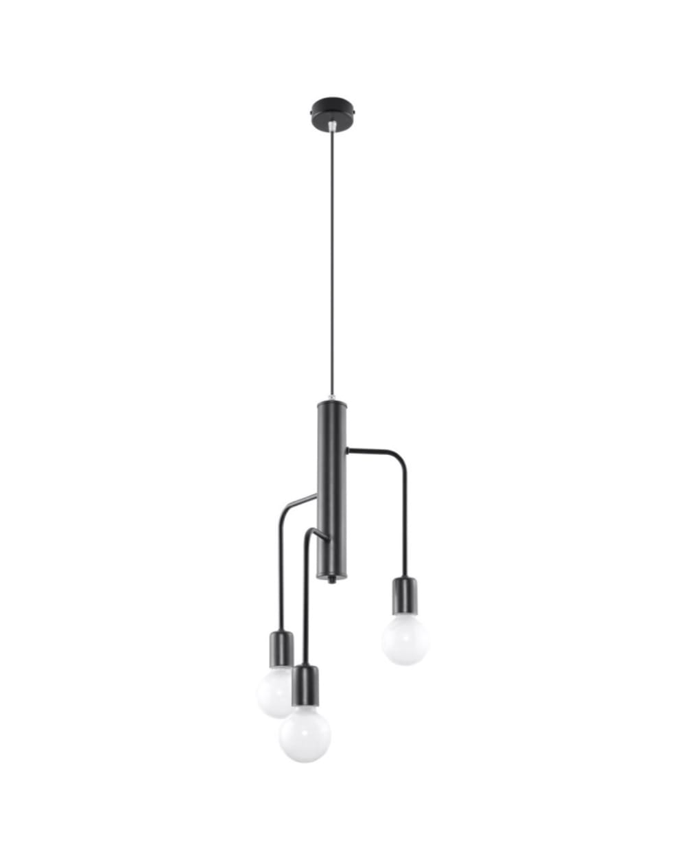 Lustre acier noir H 100 cm