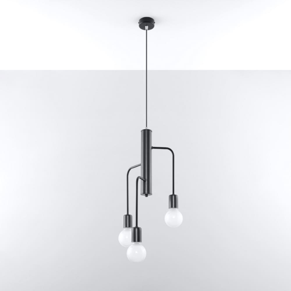 Suspension Acier Noir E27 3 Duomo — vue 3