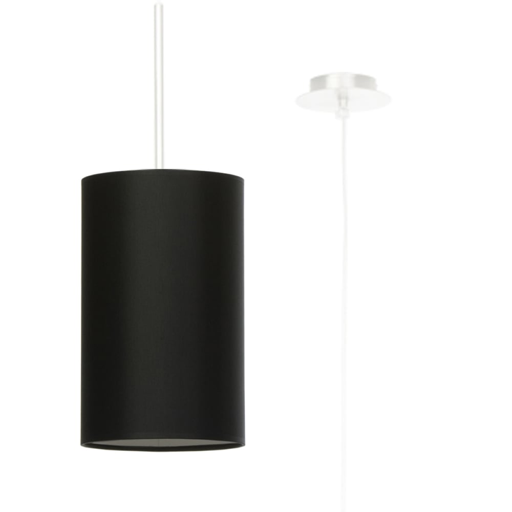 Lampada nero tessuto/vetro/acciaio - Modello Contemporaneo - Nero - Tessuto