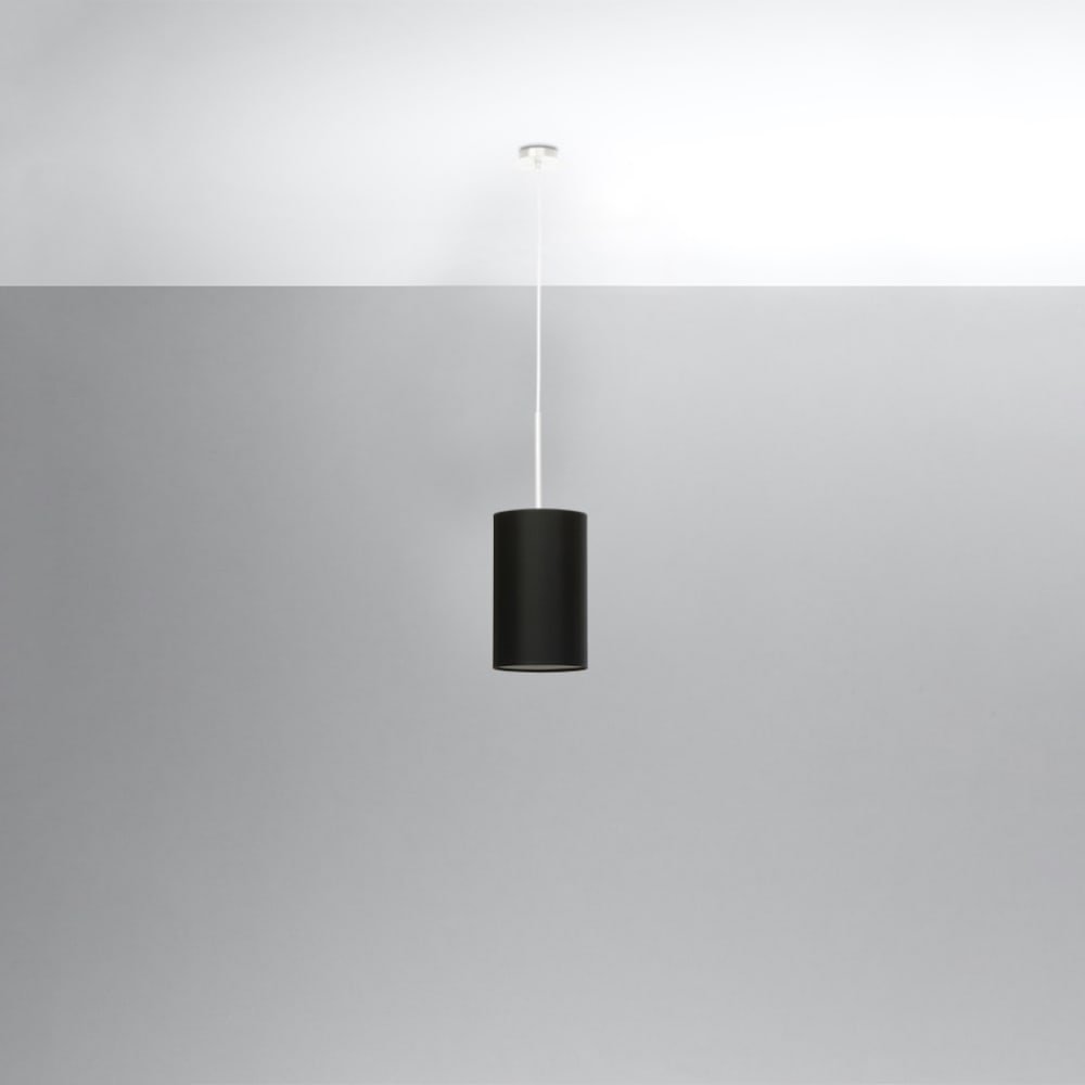 Lámpara de techo tela negra/vidrio/acero alt. 125 cm - Maisons du Monde