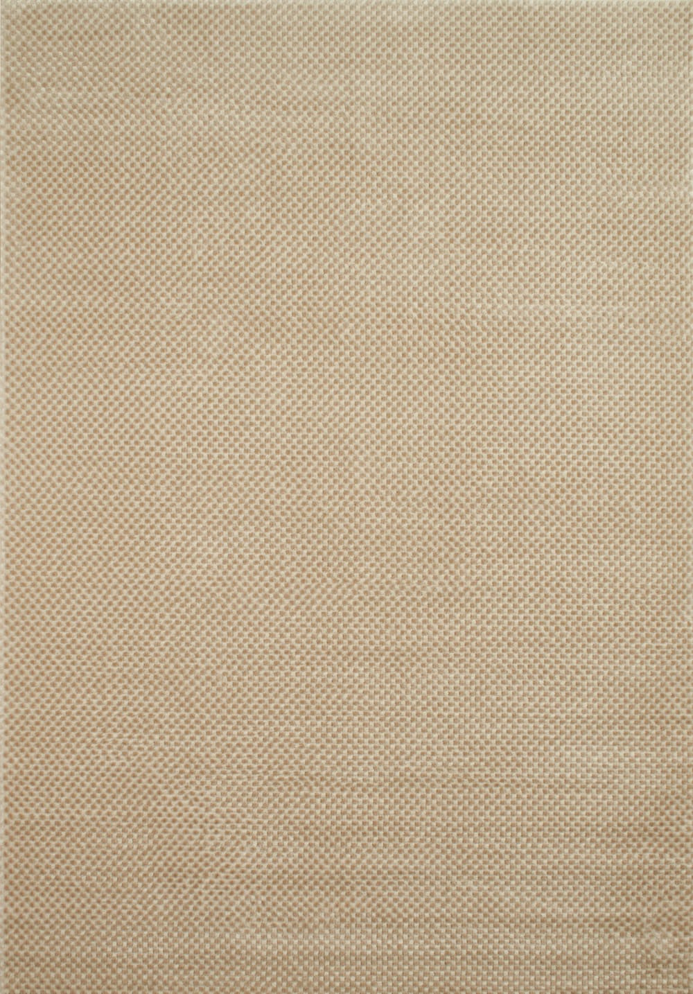 Tapis motif damier en relief - crème et beige - 80x150cm