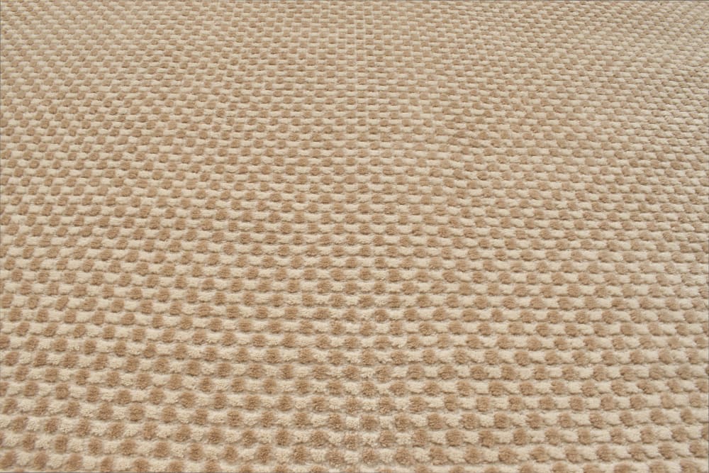 Tapis motif damier en relief - crème et beige - 120x160cm — vue 4