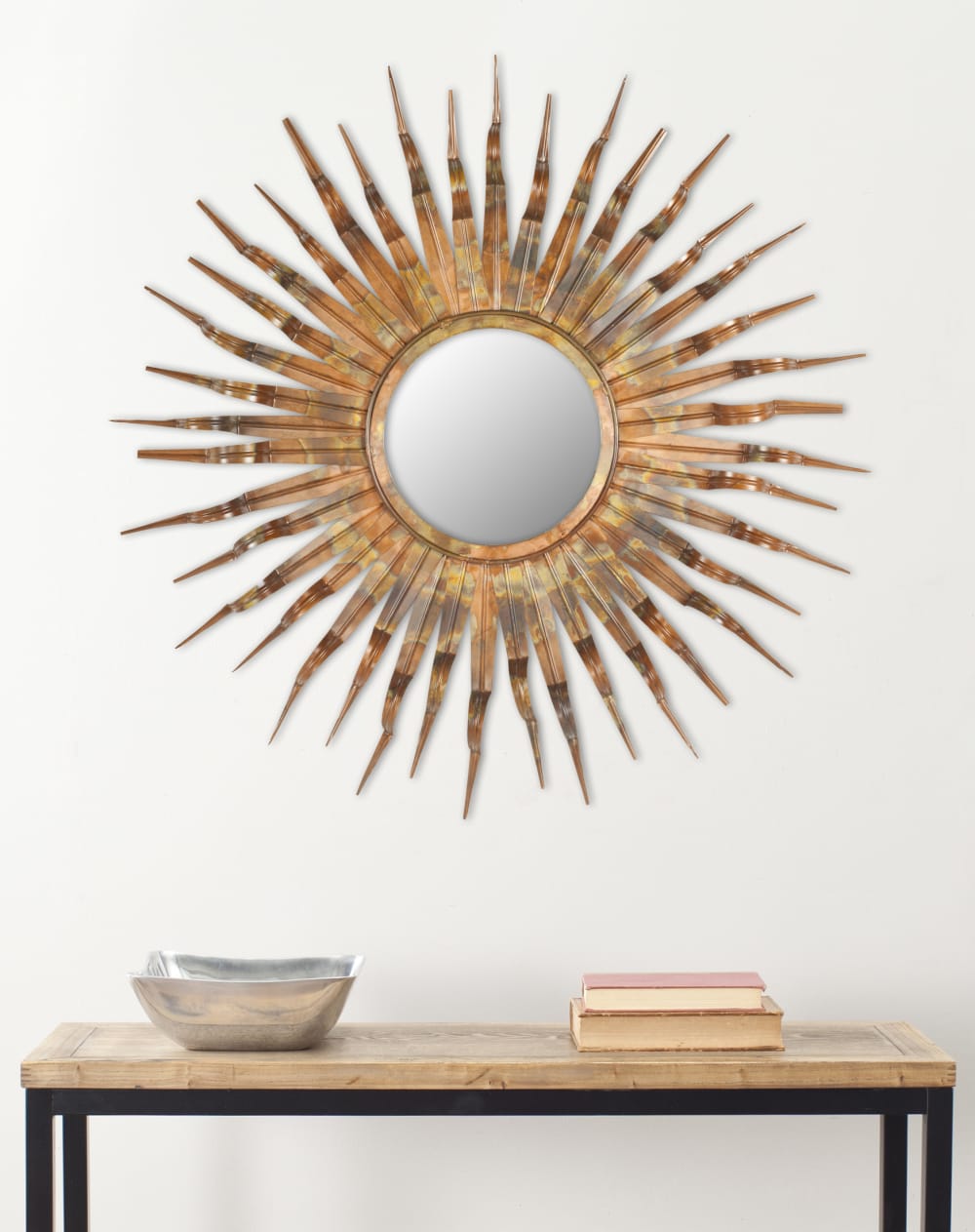 Miroir en fer/verre, brûlé cuivre - Maisons du Monde