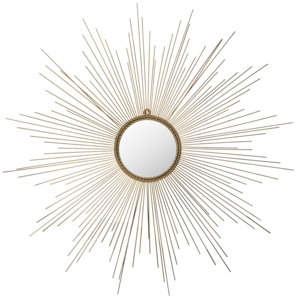 Miroir en fer/verre/bois, or