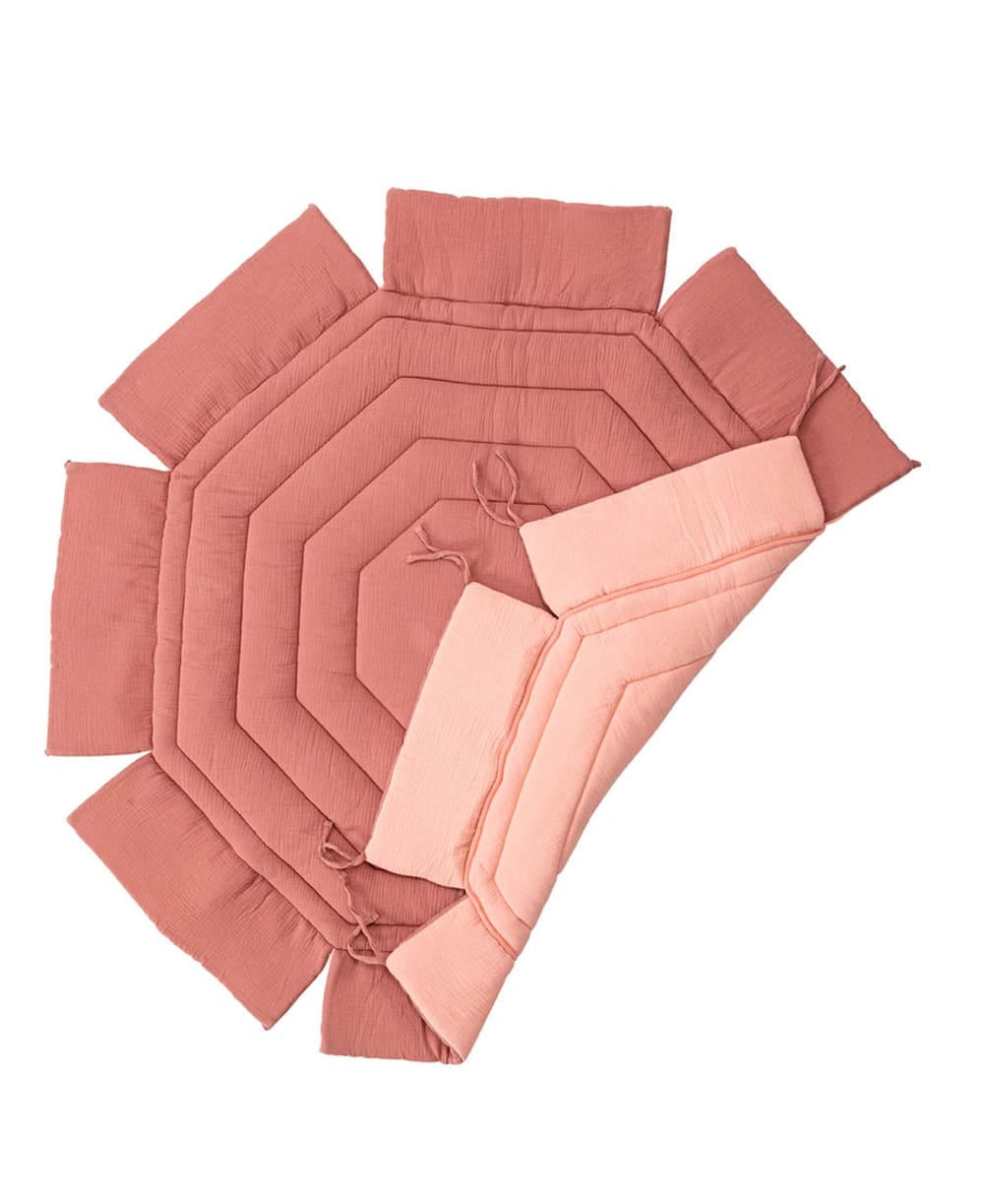 Tapis de parc rond bicolore Rose poudré