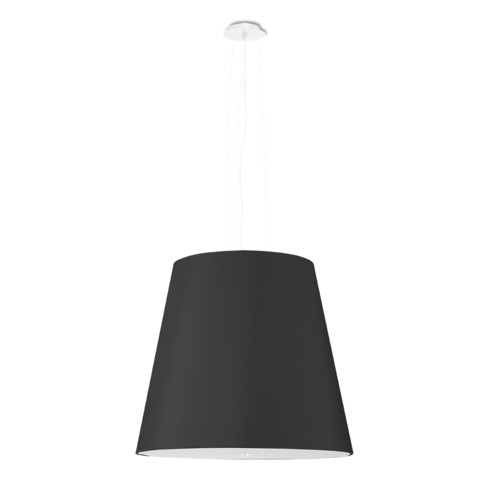 Sollux Lighting Hängelampe aus Stoff, Glas, Stahl, Höhe 140 cm, schwarz style modern - Glas
