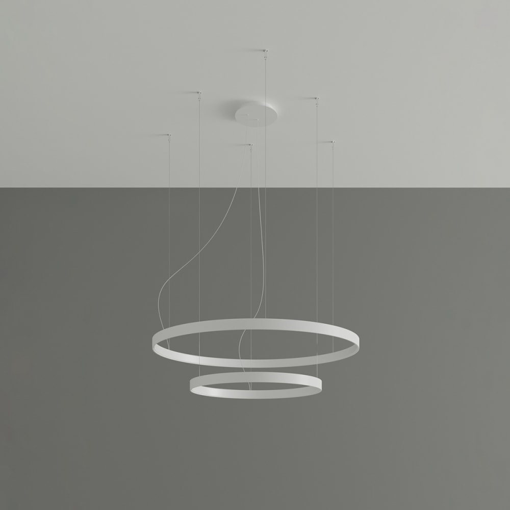 Hängelampe aus Aluminium, Höhe 150 cm, weiß - Maisons Du Monde