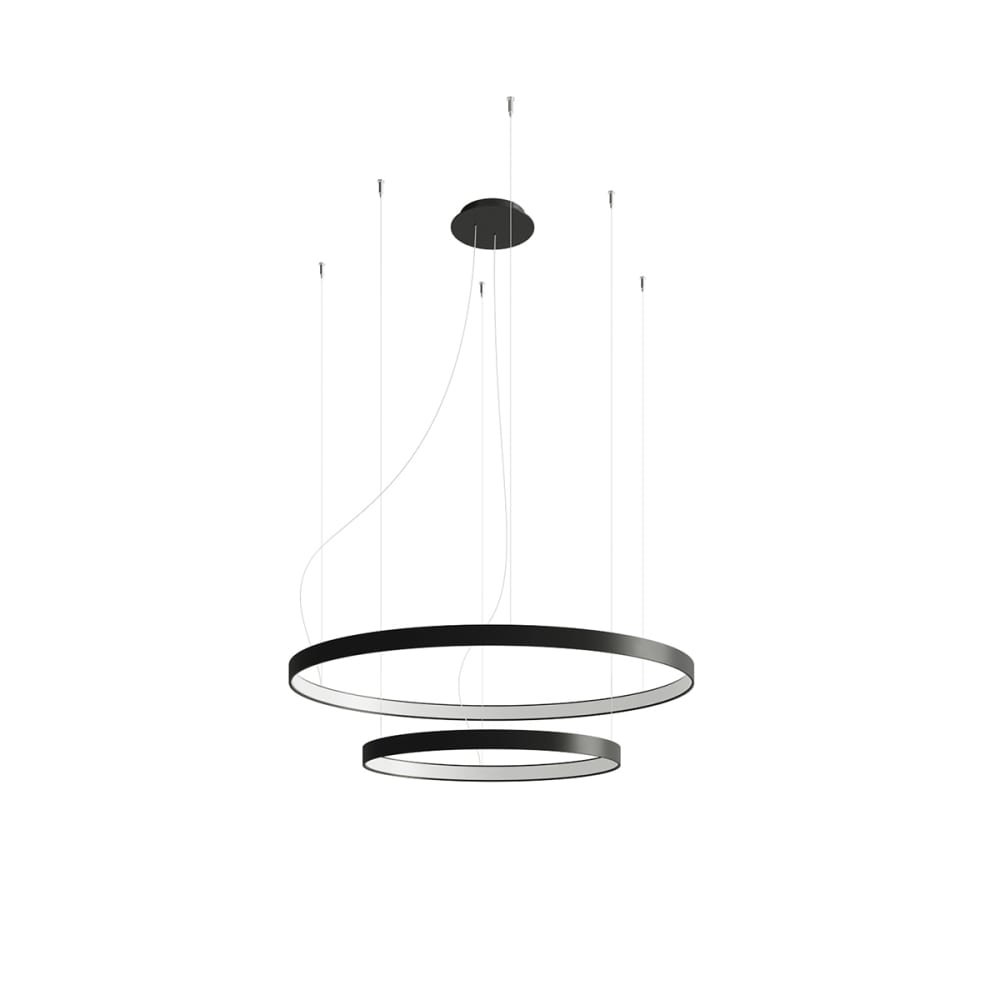 Thoro Lighting Hängelampe aus Aluminium, Höhe 150 cm, schwarz style modern - Aluminium