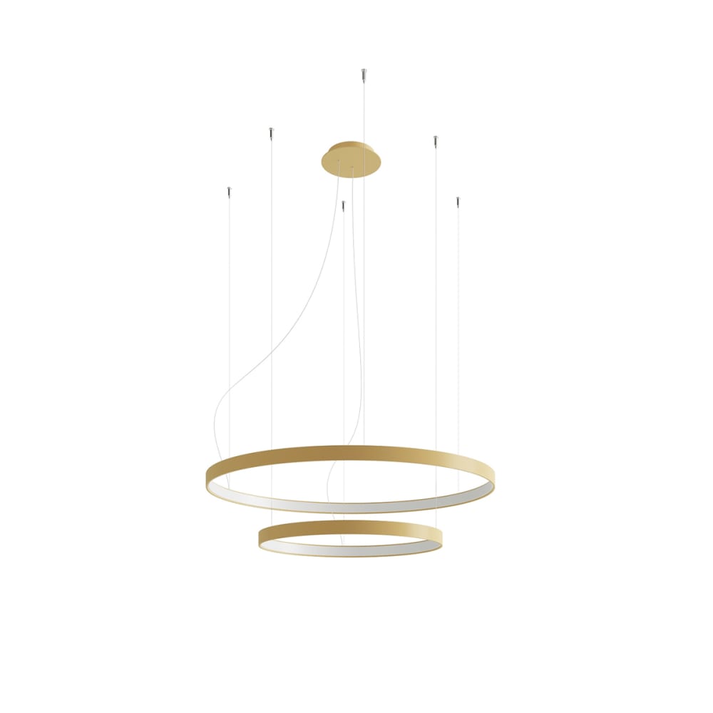 Thoro Lighting Hängelampe aus Aluminium, Höhe 150 cm, golden style modern - Aluminium