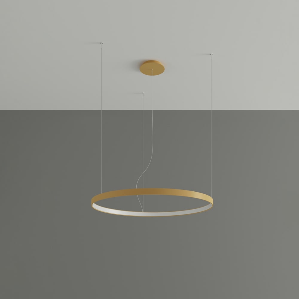 Hängelampe aus Aluminium, Höhe 150 cm, golden - Maisons Du Monde