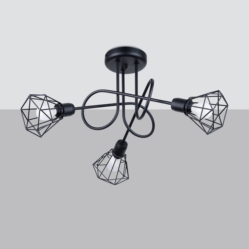 Lámpara de techo de acero negro alt. 29 cm - Maisons du Monde