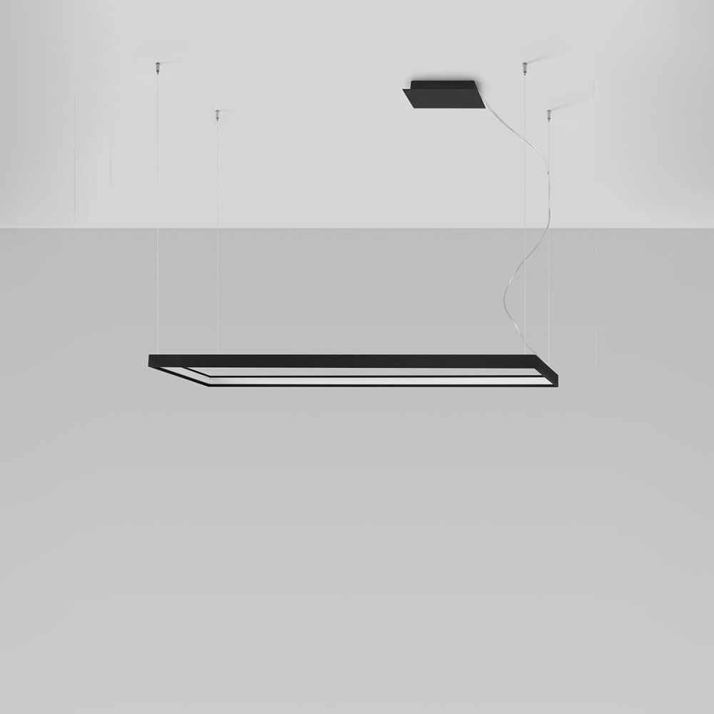 Hängelampe aus Aluminium, Höhe 150 cm, schwarz - Maisons Du Monde