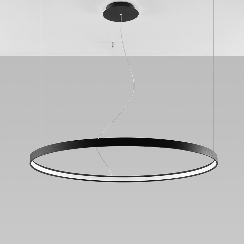 Hängelampe aus Stahl, Höhe 150 cm, schwarz - Maisons Du Monde