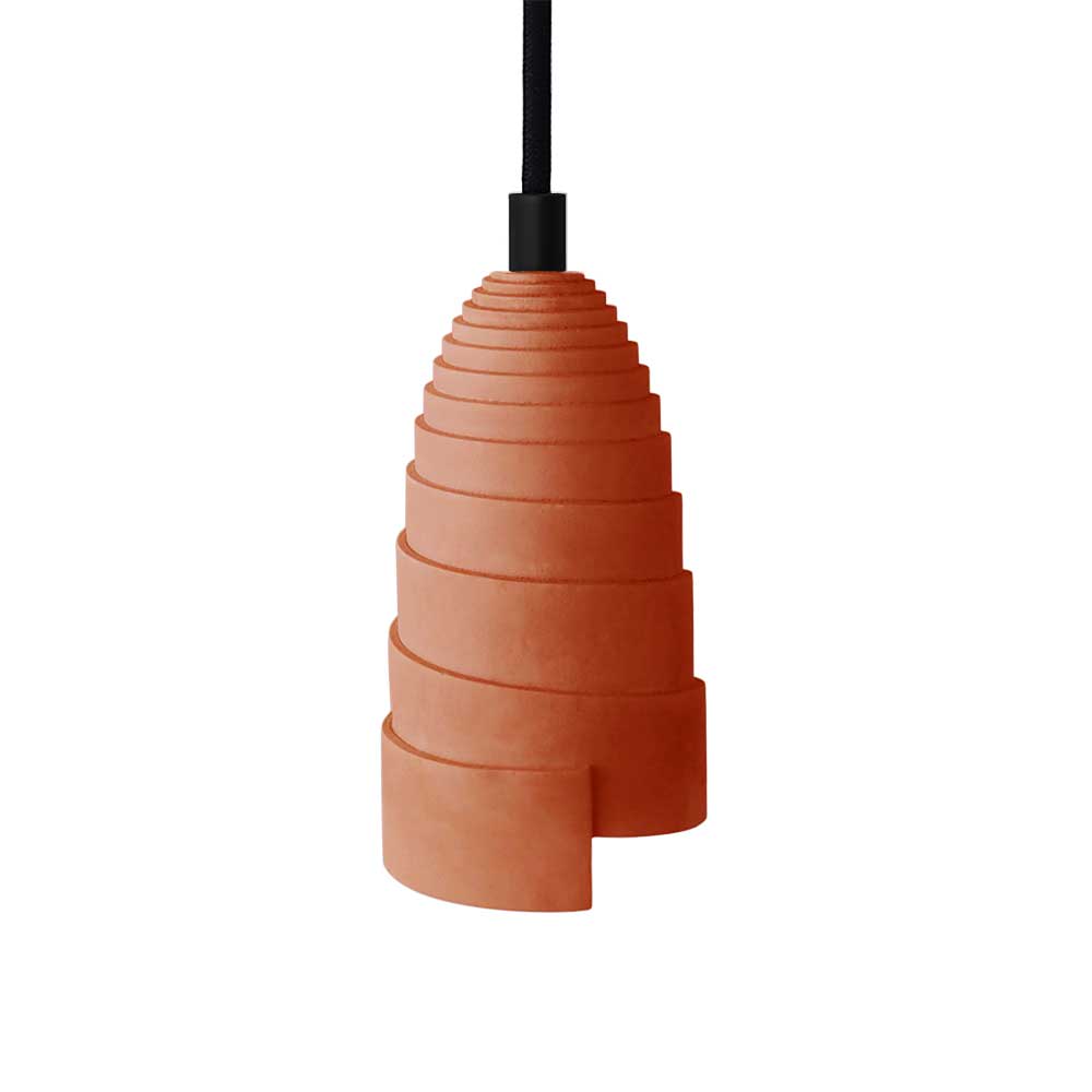 Gone's Terrakotta-Beton-Hängelampe mit schwarzen Zubehör style modern orange Beton