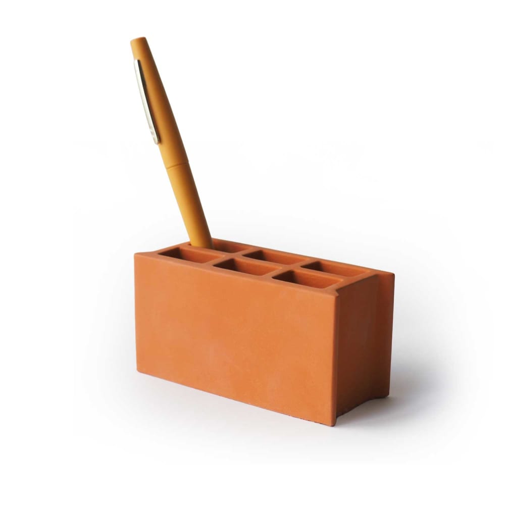 Pot à crayons en béton terracotta — vue 3