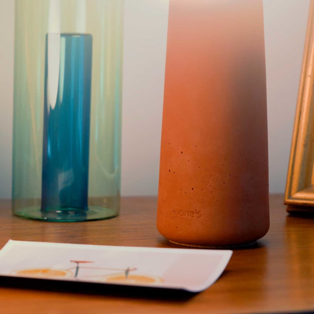 Lampe à poser béton terracotta avec ampoule effet porcelaine — vue 4