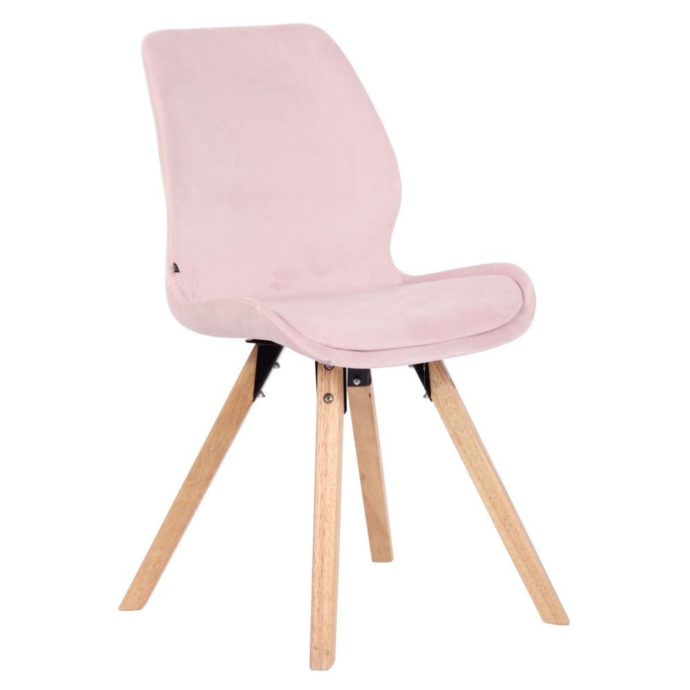 chaise avec pieds en - velours rose