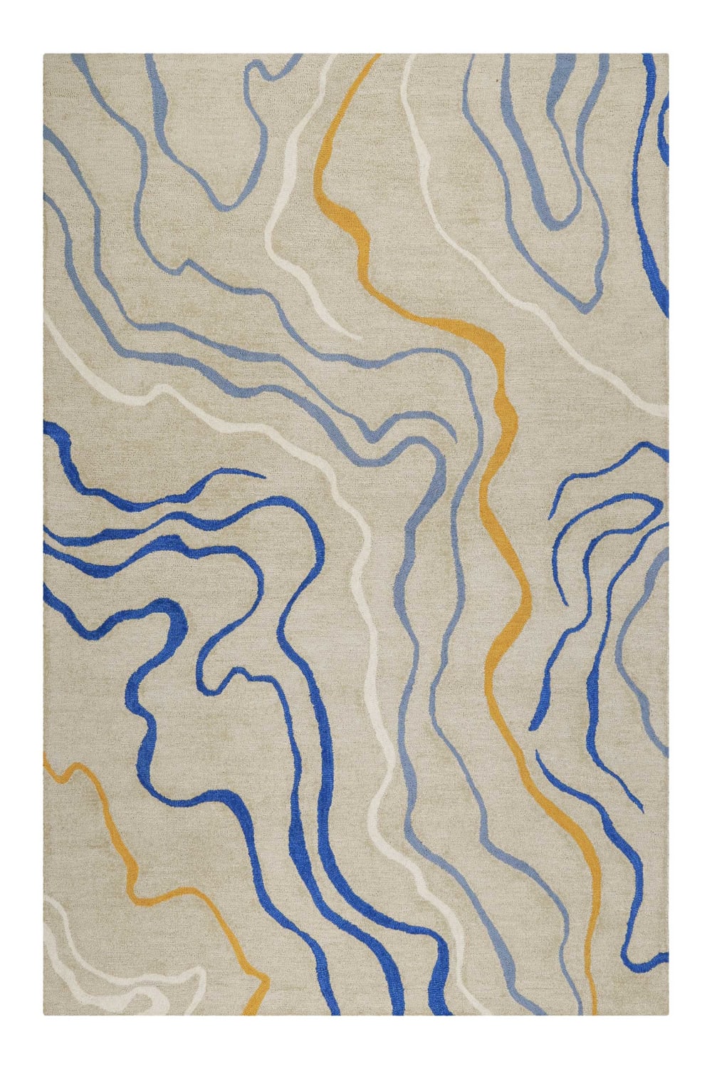 Tapis fait main motif abstrait beige 70x140