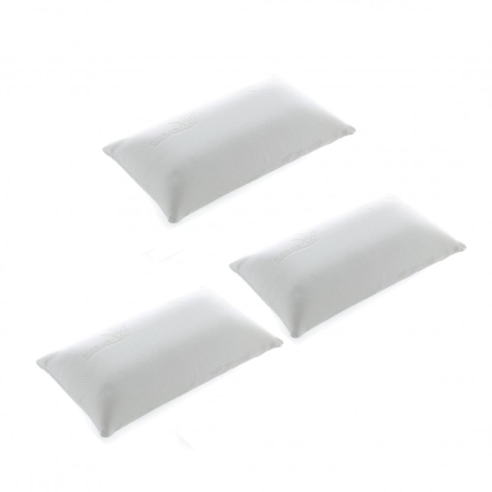 Set 3 Cuscini viscoelastici bianchi Wendy 90/70/70cm - Grigio - Viscosa