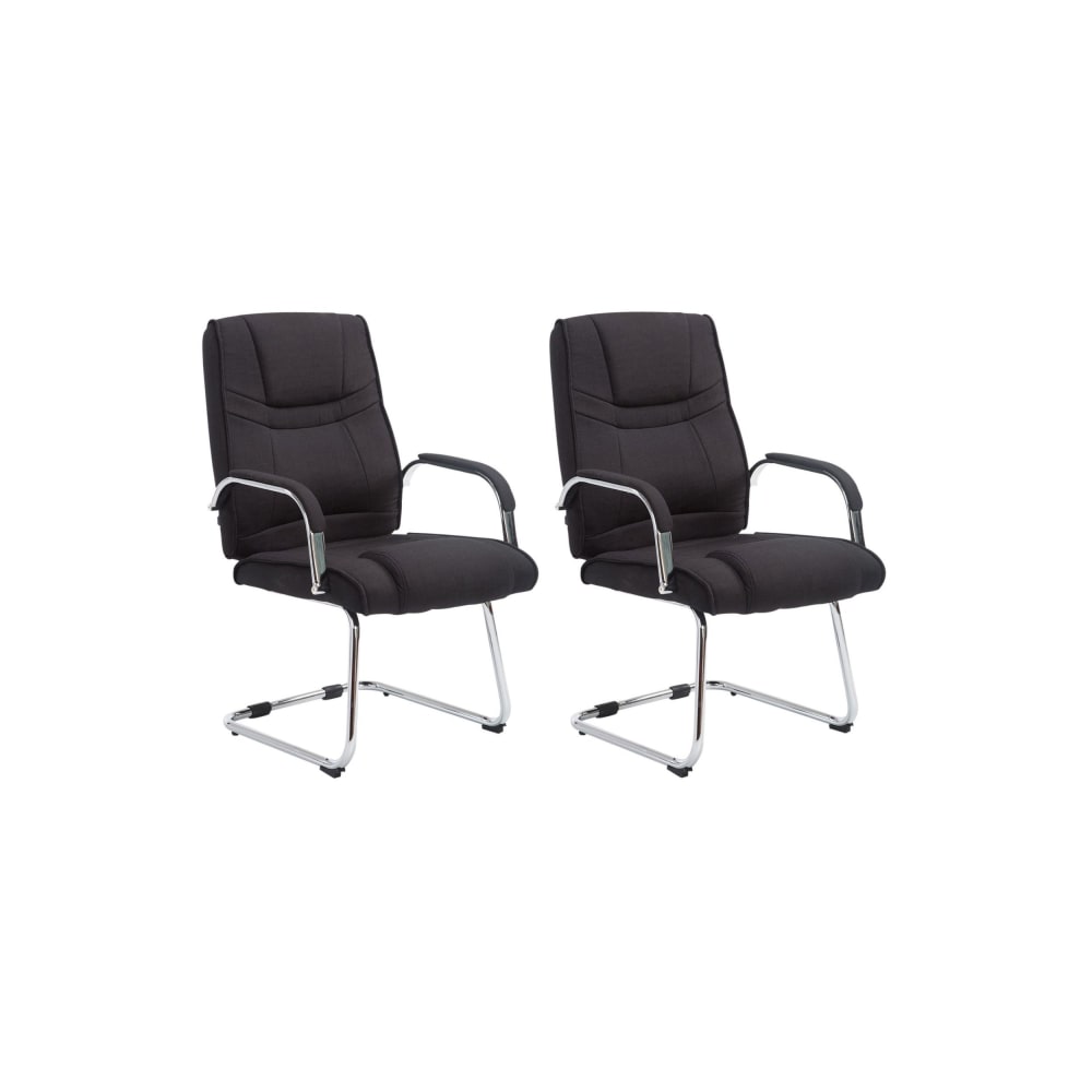 CLP 2er Set Freischwinger mit Metallgestell Sitz aus Stoff schwarz style modern - Stoff