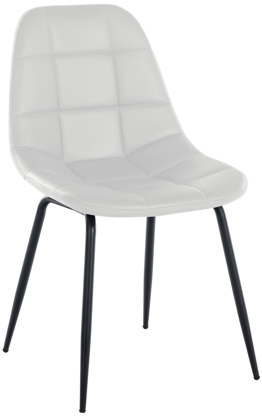 CLP Esszimmerstuhl mit Metallgestell und Sitz aus Kunstleder weiß style modern - Pvc - Polyvinlychlorid