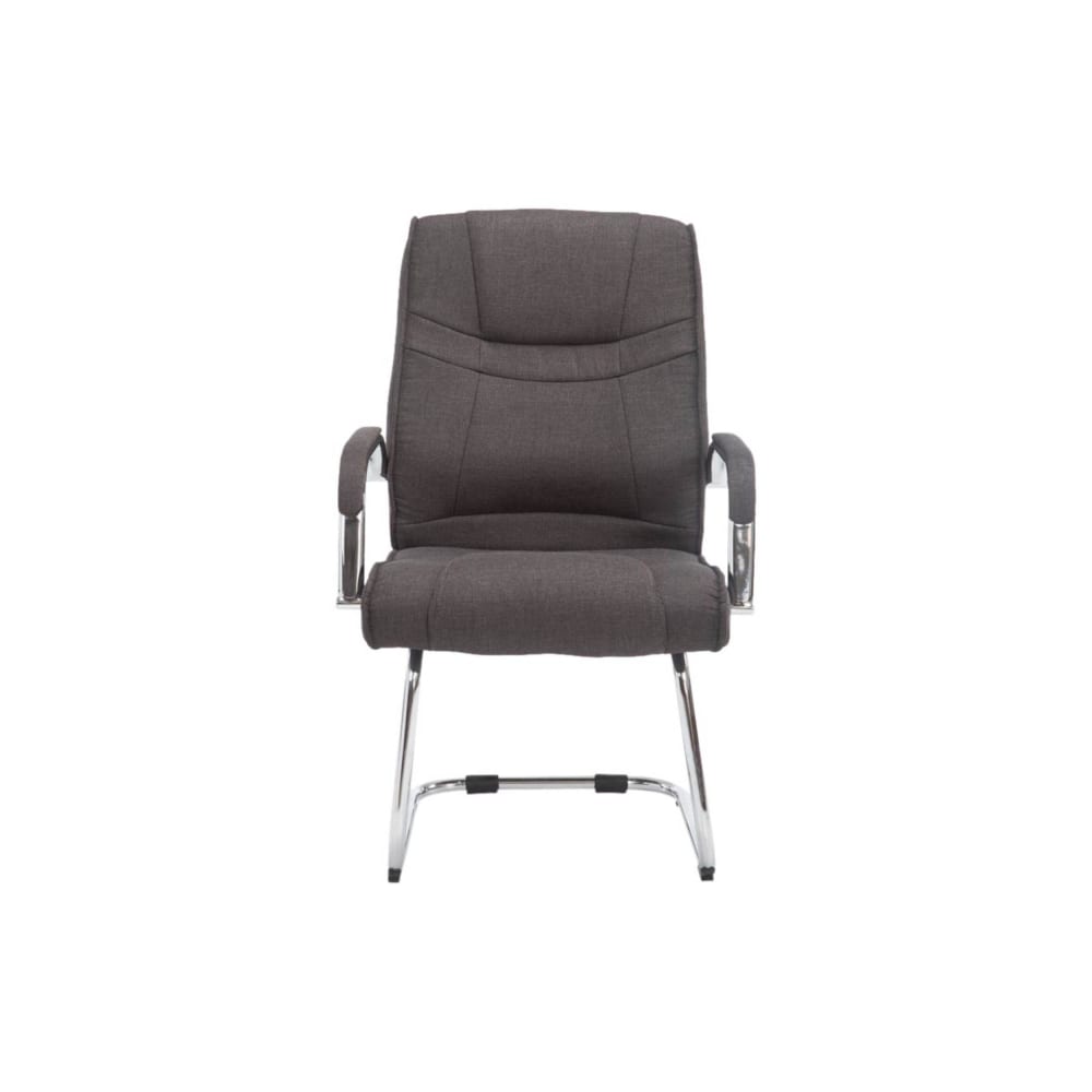 2er Set Freischwinger mit Metallgestell Sitz aus Stoff dunkelgrau