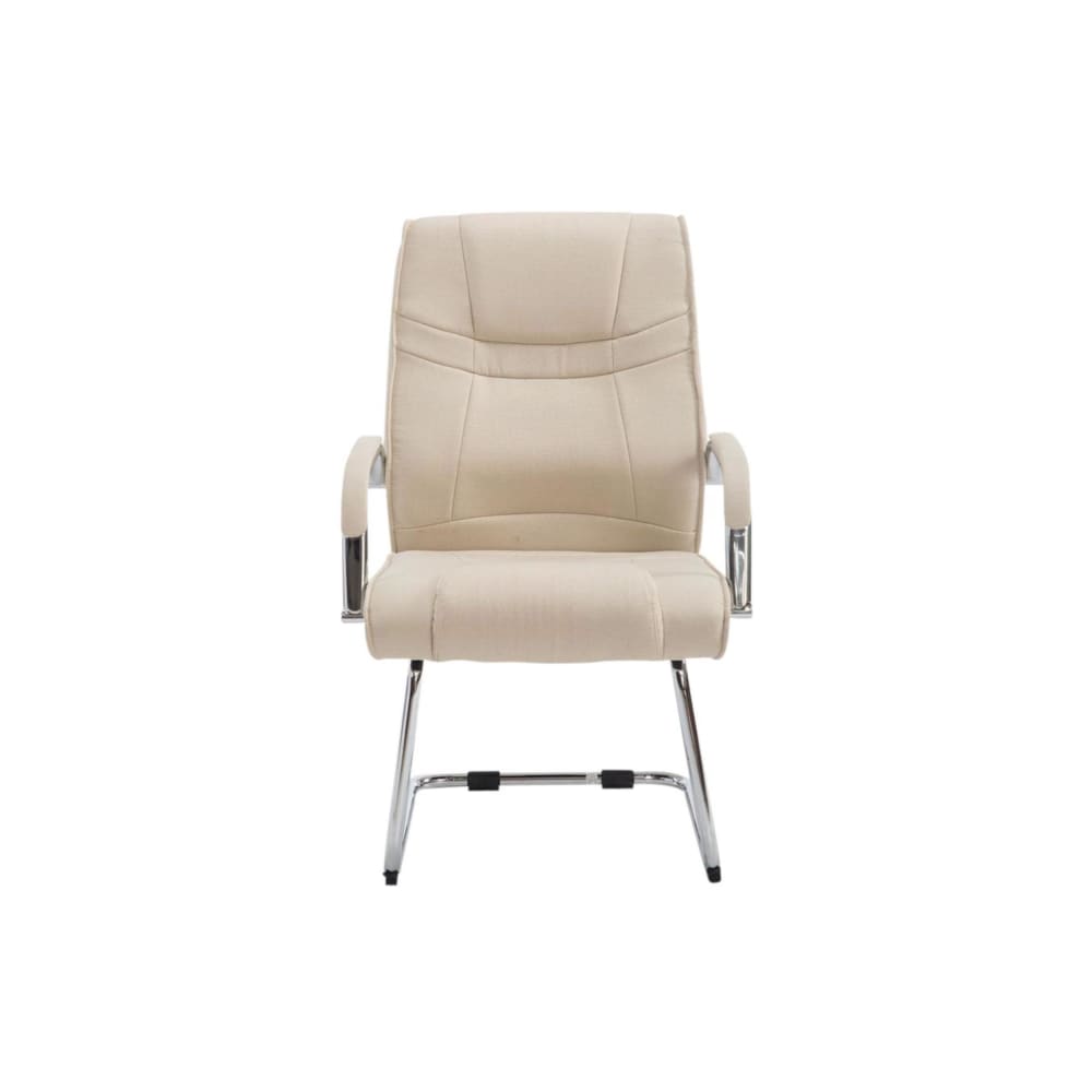 2er Set Freischwinger mit Metallgestell Sitz aus Stoff creme -
