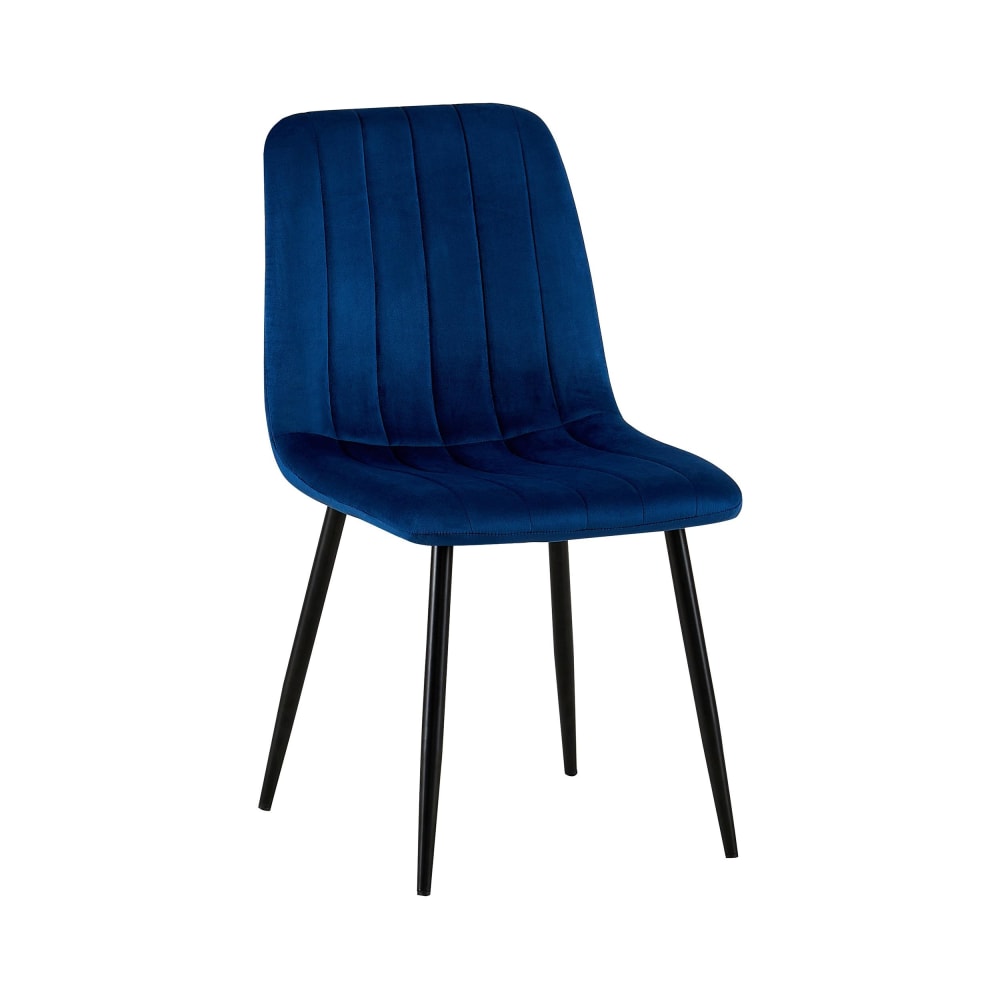 Chaise à manger tapissée en velours Bleu