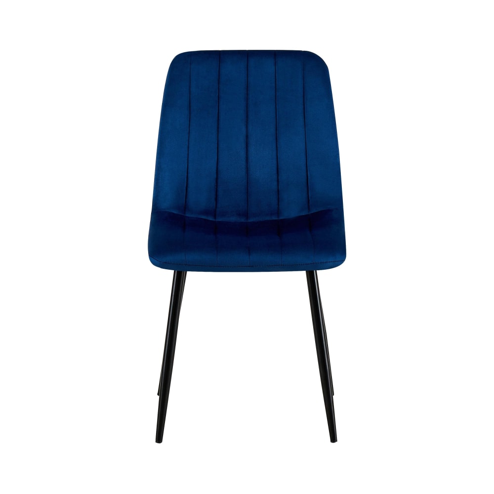 Esszimmerstuhl mit Metallgestell und Sitz aus Samt blau - Maisons
