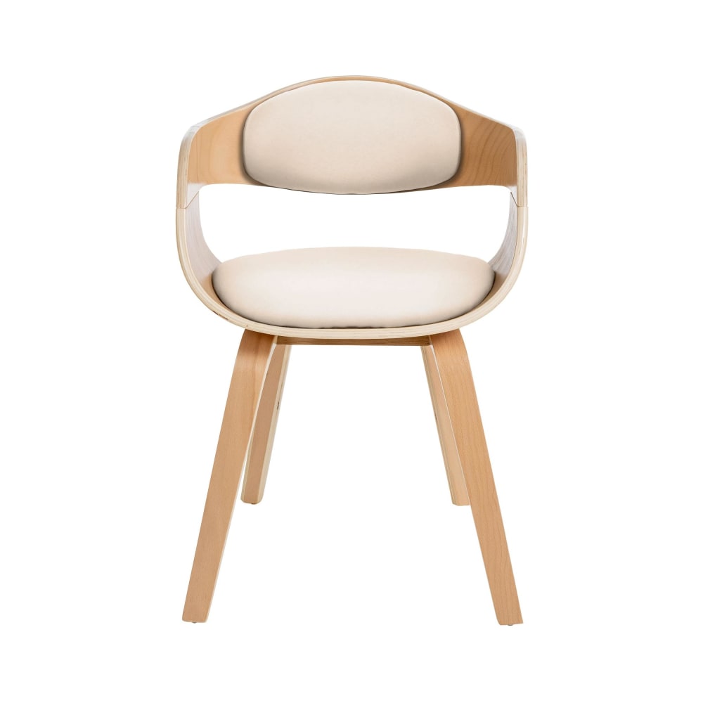 2er Set Stühle mit Holzgestell und Sitz aus Kunstleder
