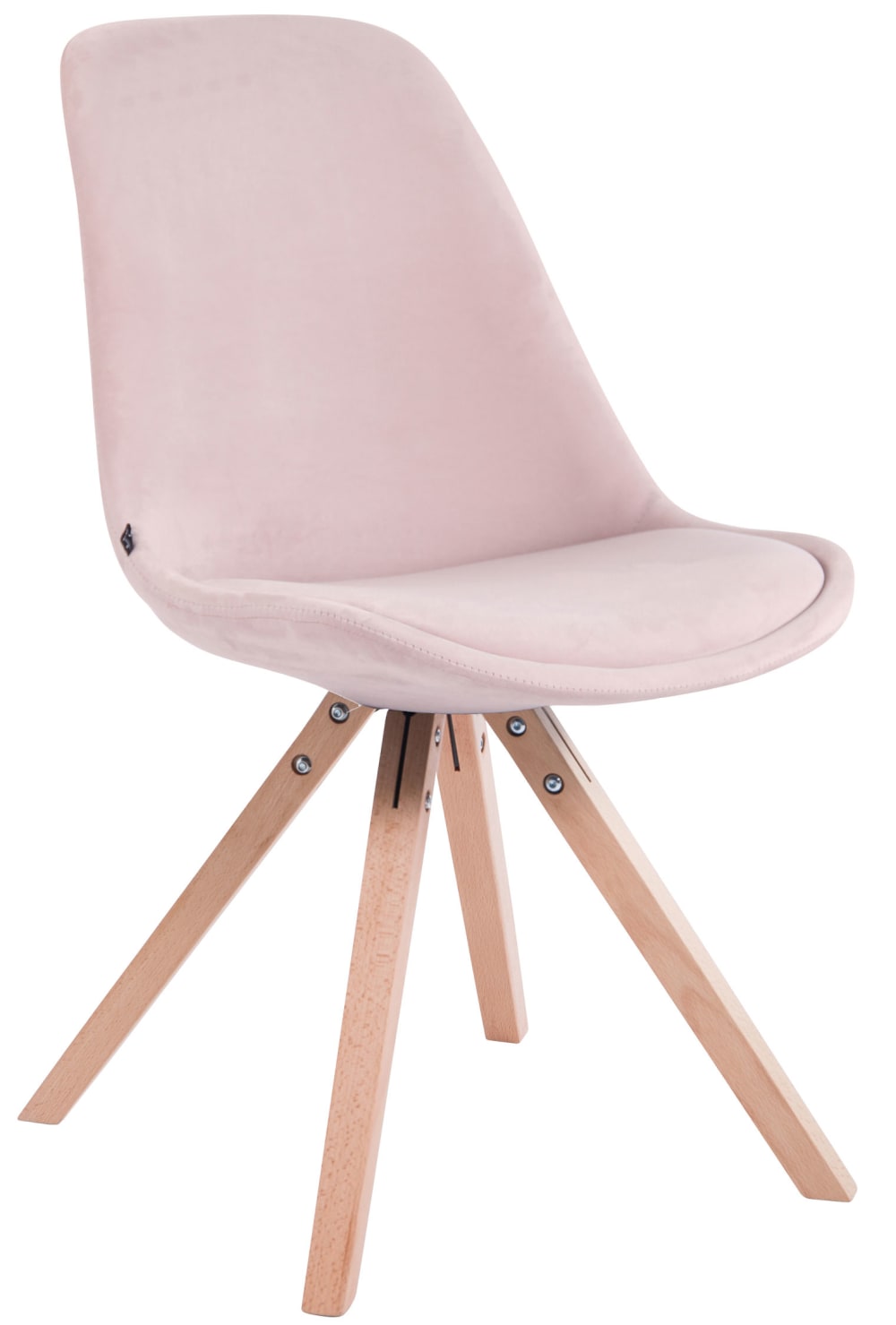Esszimmerstuhl Mit Holzgestell Und Sitz Aus Samt Pink