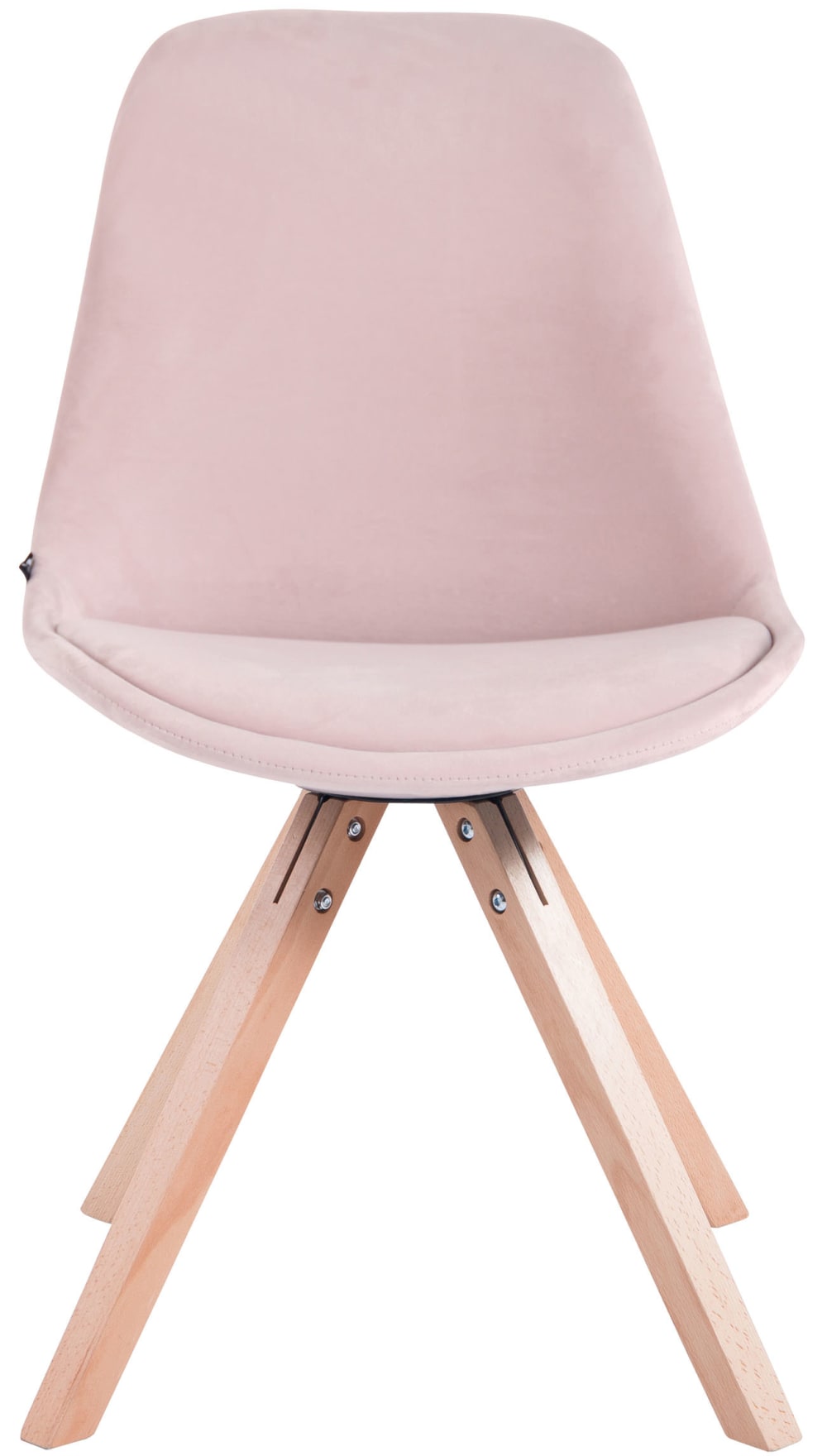 Sedia con gambe in legno e seduta in Velluto rosa - CLP