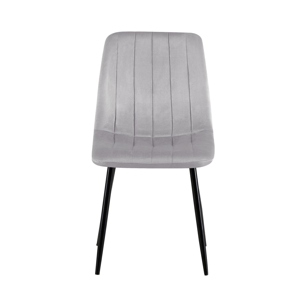 Silla de comedor con asiento en Terciopelo Gris - Maisons du Monde