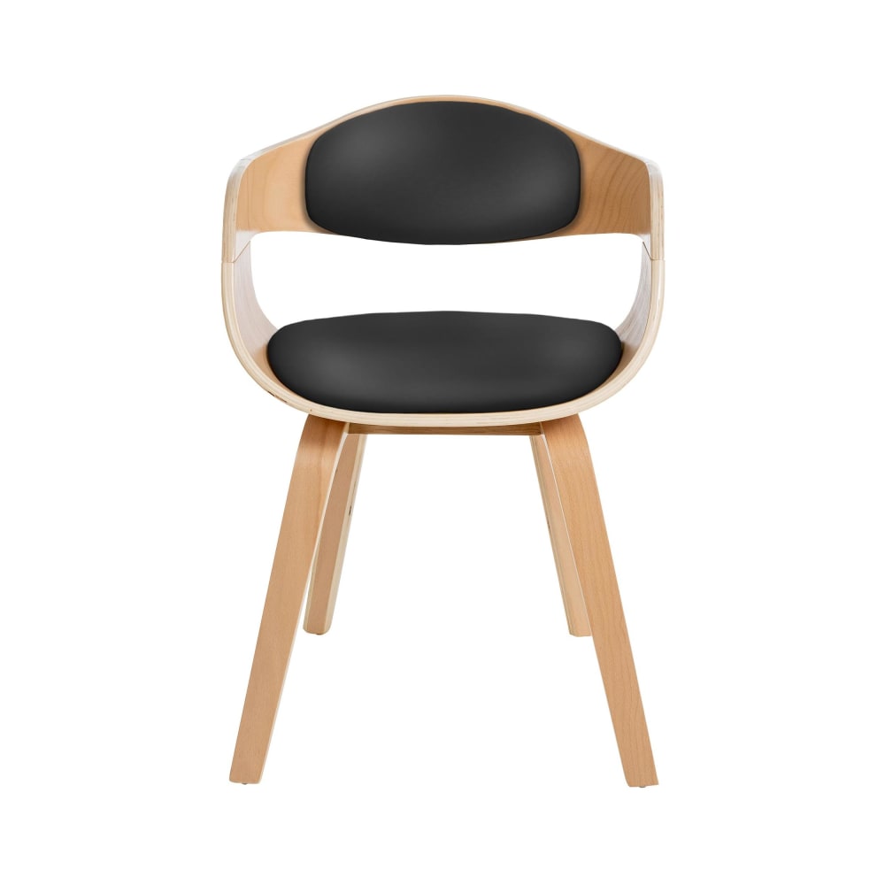 2er Set Stühle mit Holzgestell und Sitz aus Kunstleder