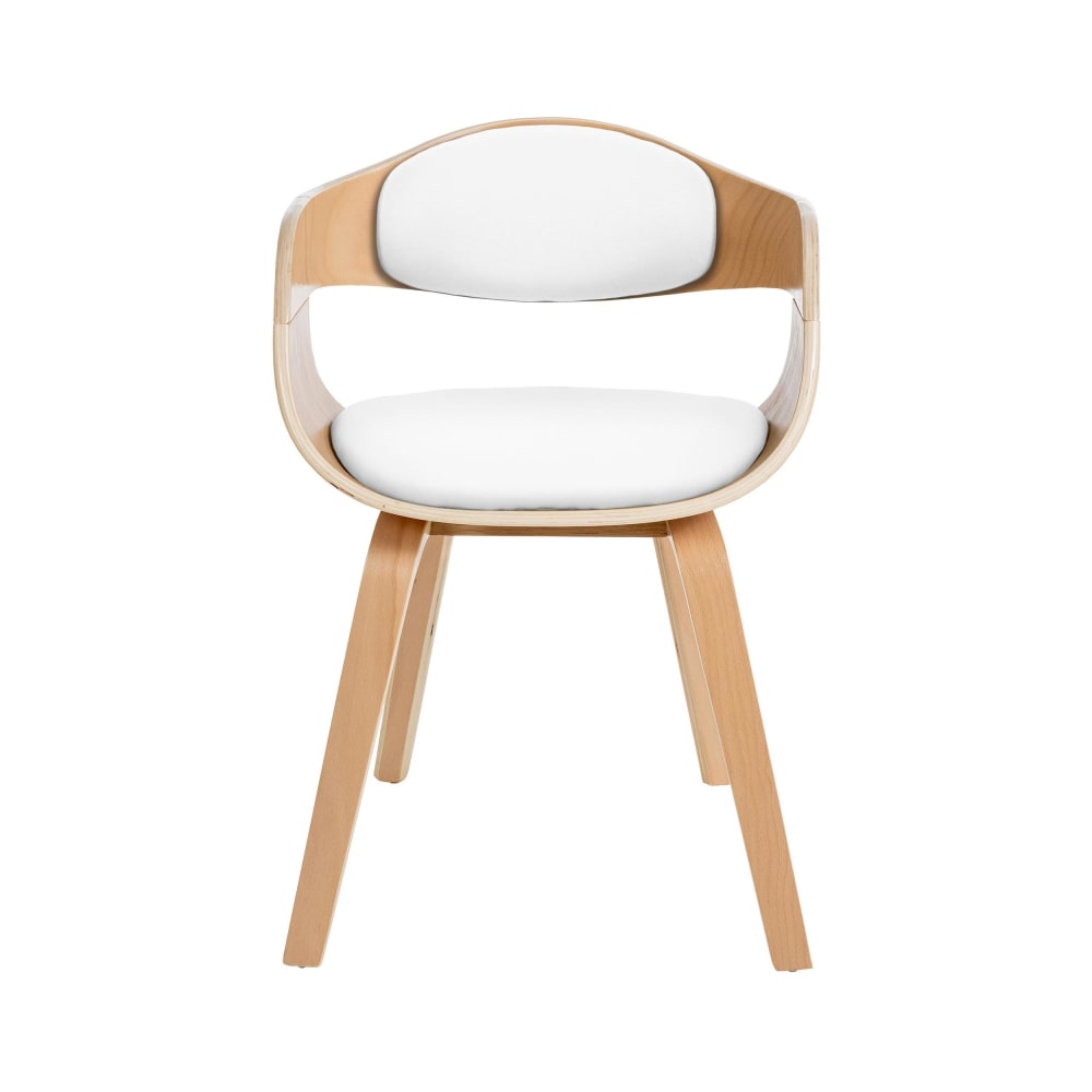 2er Set Stühle mit Holzgestell und Sitz aus Kunstleder