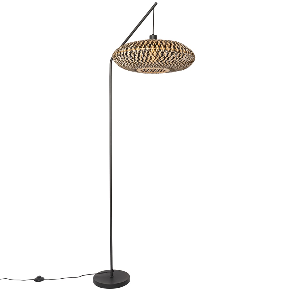 Lampadaire en bamboo noir