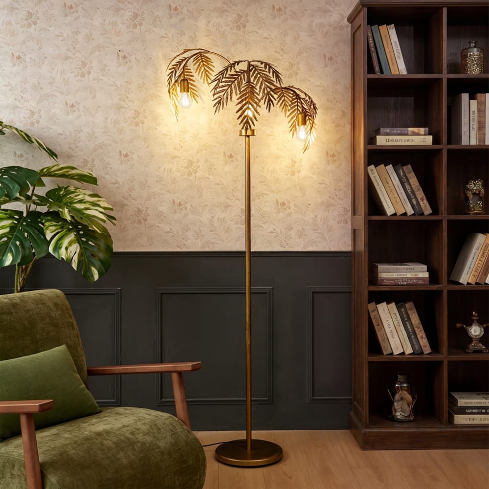 Stehleuchte aus Stahl, gold/messing - Maisons Du Monde