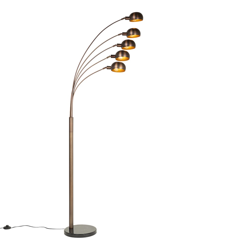QAZQA Stehlampe dunkelbronze Gold style modern Gold Metall