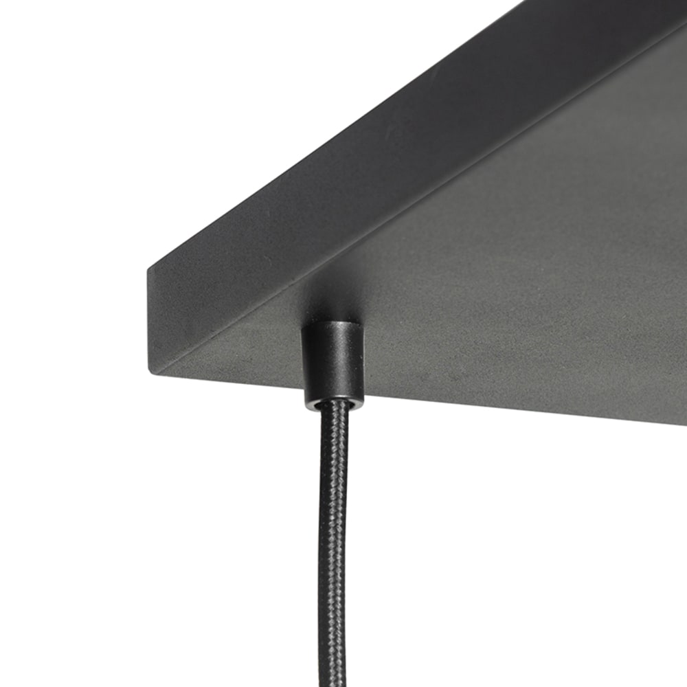 Lampe suspension art déco noire verre fumé 8 lumières — vue 4