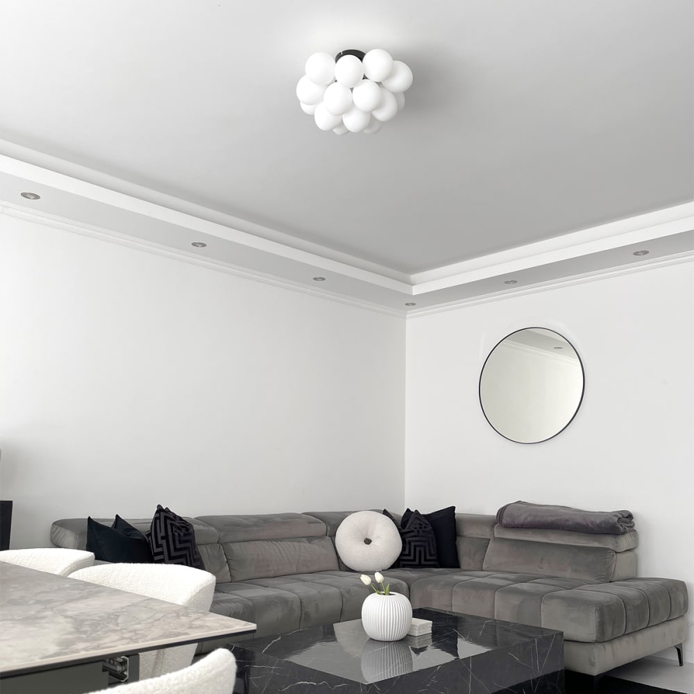 Plafonnier en verre blanc - Maisons du Monde