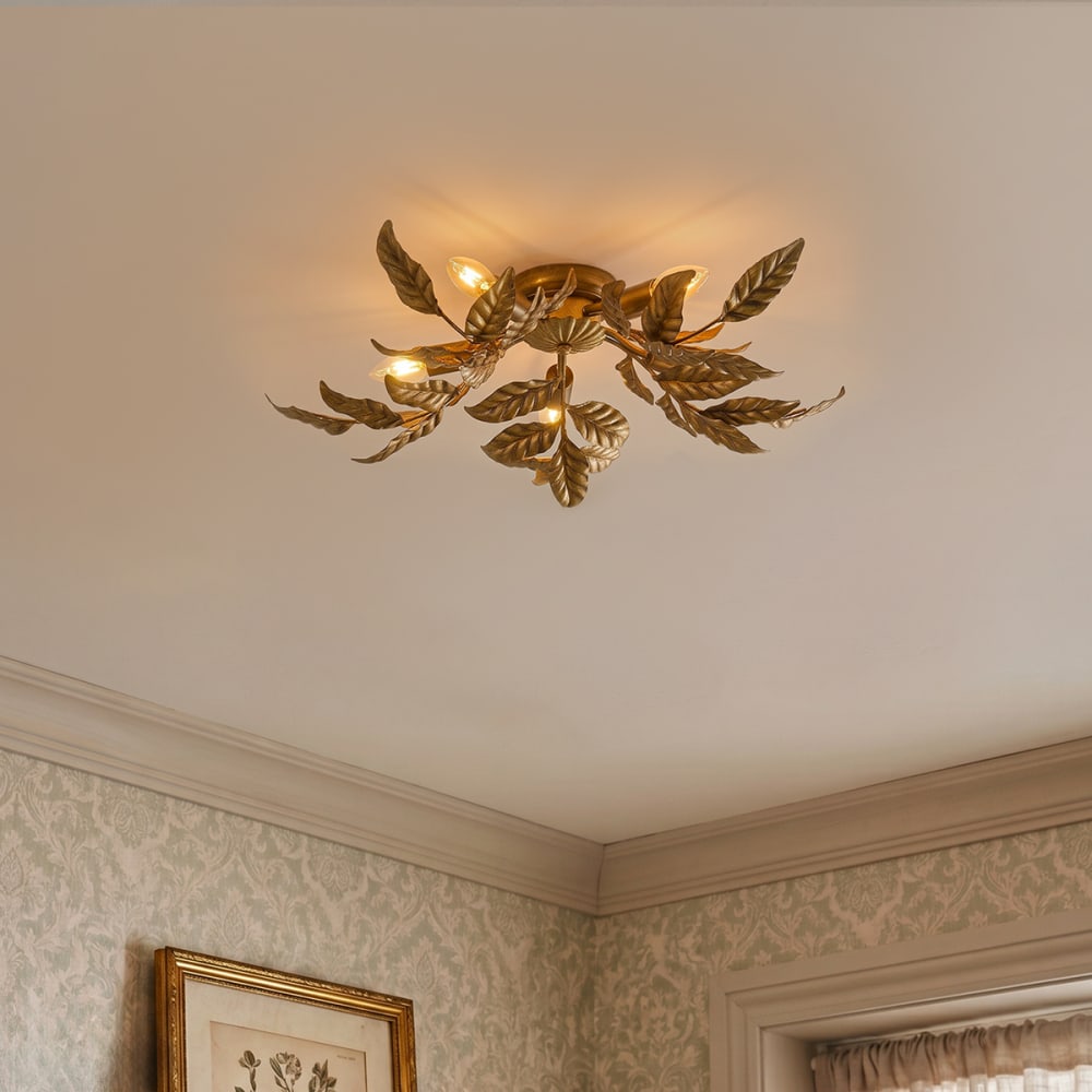 Plafonnier vintage or antique 5 lumières - Maisons du Monde