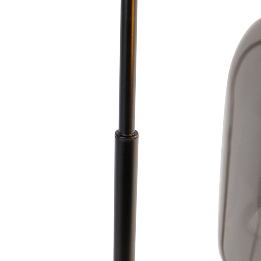 Lampe table design noire or verre fumé — vue 4